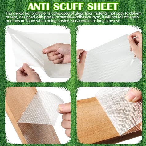 Buy 4 Pcs Cricket Bat Anti Scuff Sheet Cricket Bat Protection Sheet Bat ...