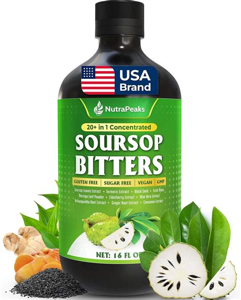 Amazon.com: Soursop Bitters Liquid – Herbal Detox Formula with Soursop ...