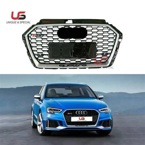 Body Kit Electroplating Silver Honeycomb Mesh Grille for Audi A3 2017 ...