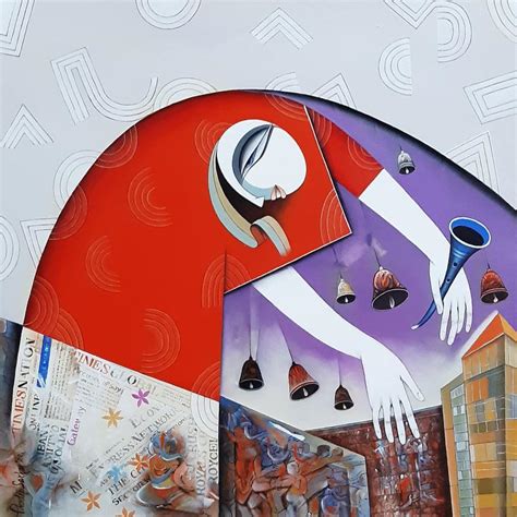 "Divine Tunes 7": Red Violet Acrylic Painting by Pradip Sarkar ...