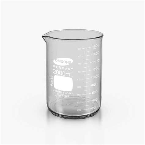 Omsons Glassware | Beaker with Spout | Class A | Capacity 2000ml | Made ...