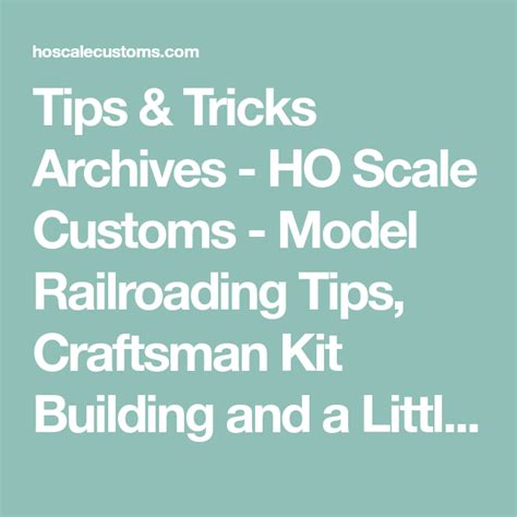 Image result for Model Railway Tips