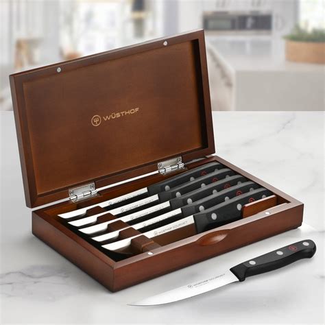 Wusthof Gourmet Steak Knives - 6 Piece Set with Case – Cutlery and More