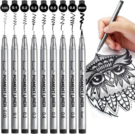 Amazon.com : Brusarth Precision Black Micro-Pen Fineliner Ink Pens ...