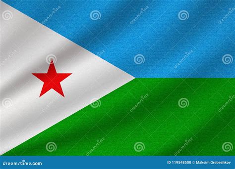 National flag of Djibouti stock vector. Illustration of ripple - 119548500