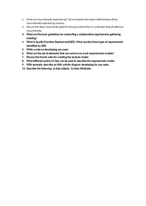 Module 2 & 4 Questions - Paper - What are requirements engineering ...
