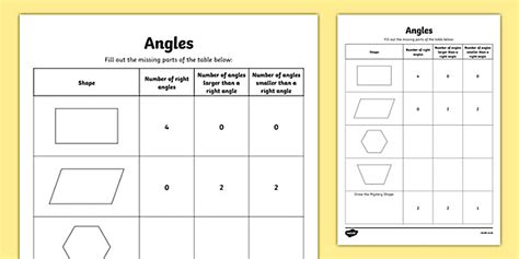 Angles Worksheet / Worksheet