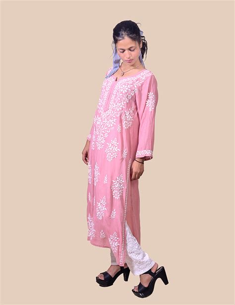 Modal Cotton Chikankari Kurta | Buy Authentic Modal Chikankari Kurtis ...