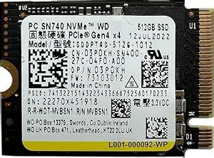 Amazon.in: Buy WD_PC Black 1TB SN740 M.2 2230 PCIe Gen 4.0 NVMe SSD for ...