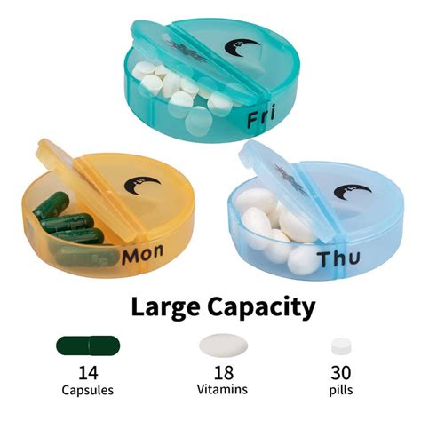 Weekly Pill Organizer 2 Times a Day Travel 7 Day Pill Box Twice a Day ...