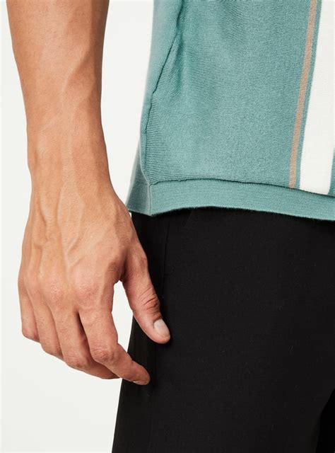 Buy Men Striped Flat Knit Polo T-shirt Online at just Rs. 999.0 ...