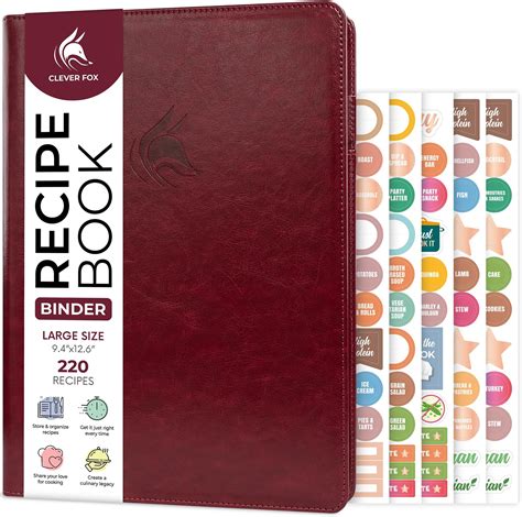Amazon.com: Clever Fox Recipe Book Binder with Tabs – Ring Notebook ...