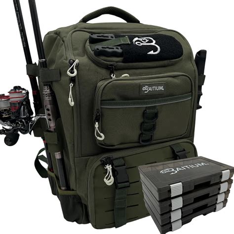 Fishing Tackle Backpack with Rod Holders, Fishing Backpack, 40L with 4 ...