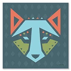Oopsy Daisy Geo Animals Wolf by Sass and Peril Canvas Wall Art, 14 by ...