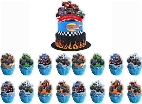 SENTICUM Monster Truck Cake Toppers - 24PCS Cupcake India | Ubuy