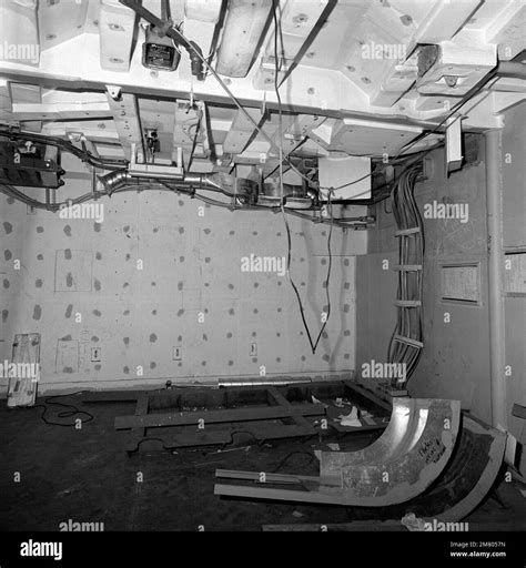 The helicopter haul-down and traverse machinery room aboard the guided ...