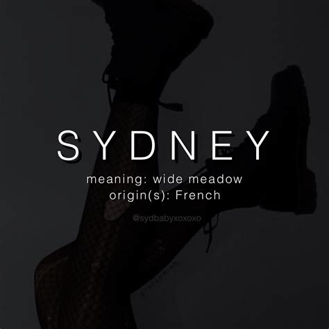 sydney. in 2025 | Names with meaning, Character names, Baby names