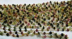 Stone Bead Chain - Ruby Emerald Sapphire Dyed Bead Chain Rosary Wire ...