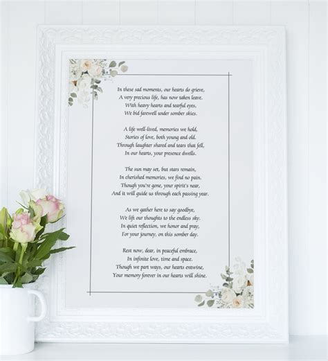 Uplifting Funeral Poem, Short Poems for Funerals, Memorial Poems to ...