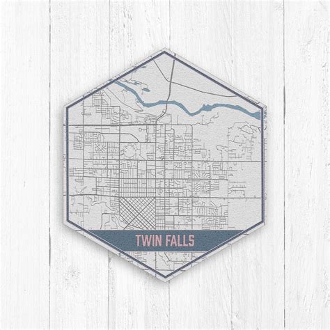 Twin Falls Idaho Street Map, Boise Idaho Hexagon, Gray and Blue Street ...