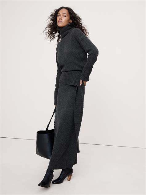 Merino-Cotton Maxi Sweater Dress | Banana Republic