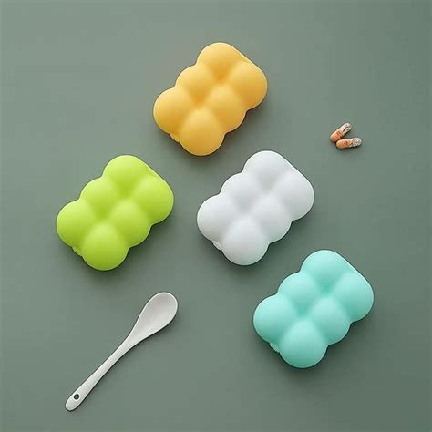 9UP® 6-Grid Cloud Medicine Box | Mini Travel Pill Storage Box ...