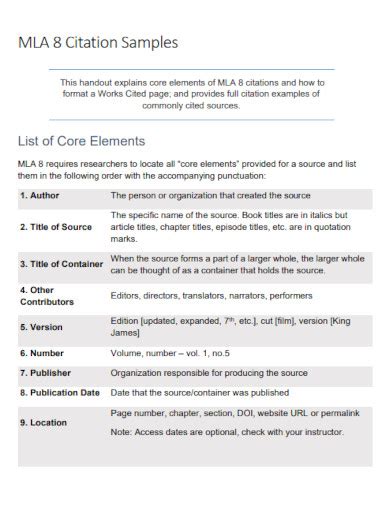 Image result for MLA Format Citation Example