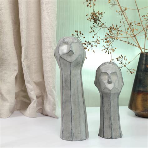 Stella Silver Pearl Finish Polyresin Female Abstract Facial Table Déco ...