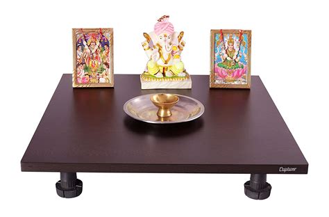 Buy Captiver Big God Pooja Chowki Wenge 18X18 Inch/Stool Diwali ...