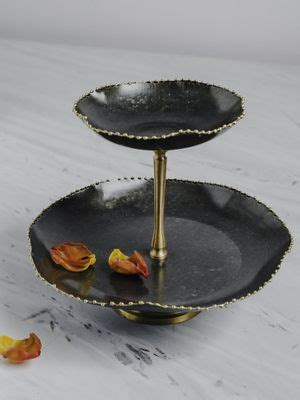 Buy Living With Elan The Kesar Two Tier Cake Stand - Antique Black Online