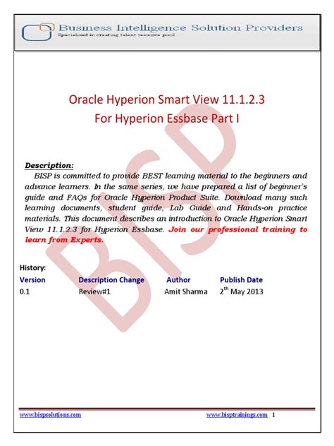 Image result for Hyperion Essbase SmartView Training