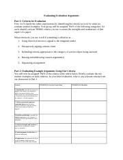 Image result for Example Evaluation of Arguments