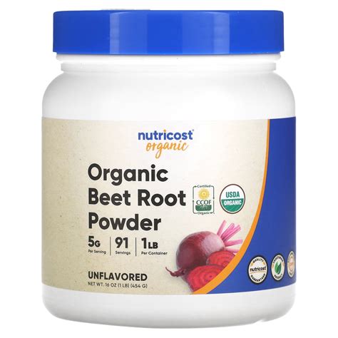 Nutricost Pure Bulk Juice Beet Root Powder 1 lb - USDA Certified ...