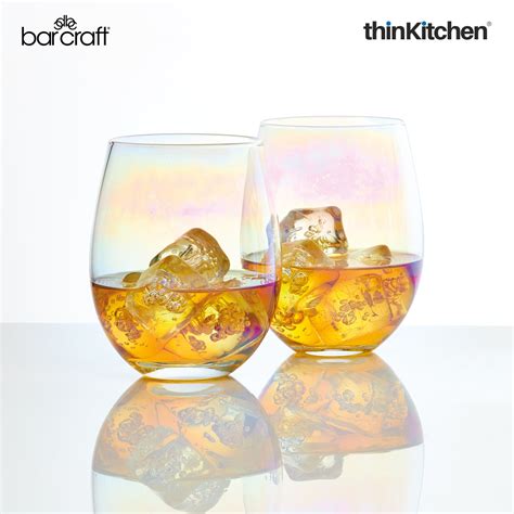 Buy Barcraft Iridescent Glass Tumblers Set Of 2 600ml Online at thinKitchen
