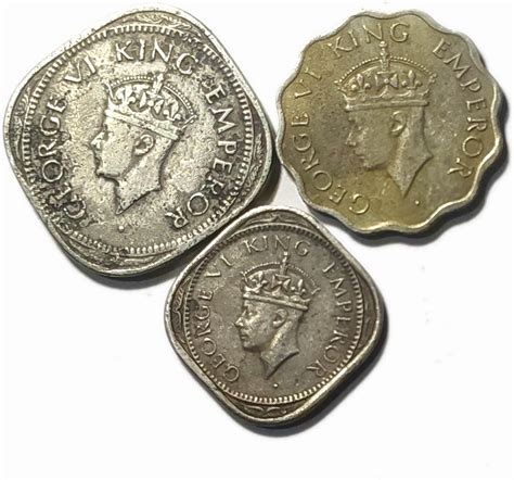 HISTORICAL INDIA - Two Anna, One Anna, Half Anna Copper Nickel Coins ...