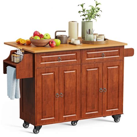 Aiho Kitchen Island Cart With Storage 52 Mobile Carts Rolling ...