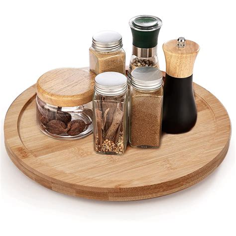 Buy Occuwzz® Lazy Susan Acacia Wood Kitchen Turntable Display Stand ...