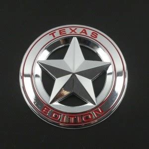 Auto MT Star Texas SLVR RED Edition Logo 8 x 8cm Metal Car Emblem 3D ...