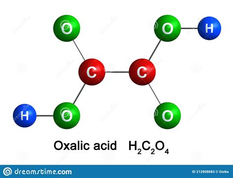 Oxalic Acid C2H2O4 Molecule. It Is Dicarboxylic Acid. Structural Chemical Formula And Molecule ...
