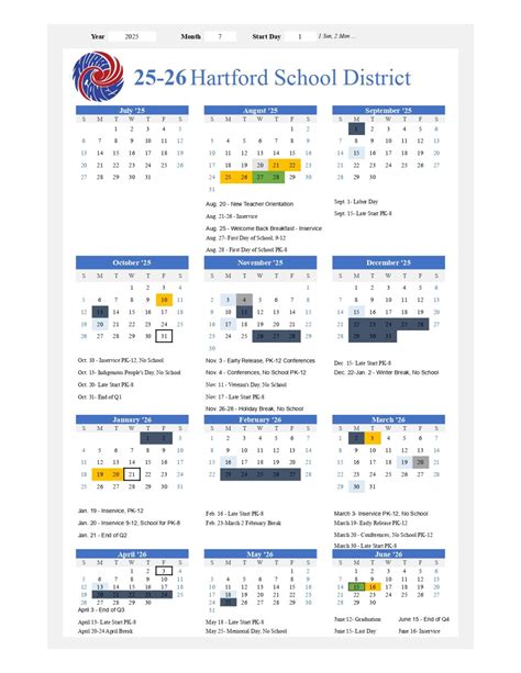 Hartford School District vt Calendar 25-26 Revised [pdf] - EduCounty