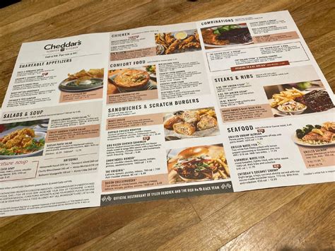 Menu at Cheddar's Scratch Kitchen restaurant, Asheville