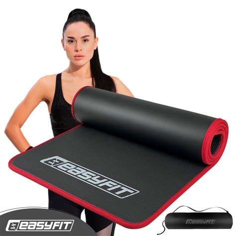 Коврик для йоги и фитнеса EasyFit EF-19192-BK каучук с кантом 181х61х1 ...