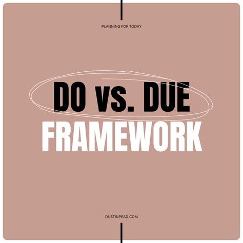 The DO vs DUE Framework — dustin pead