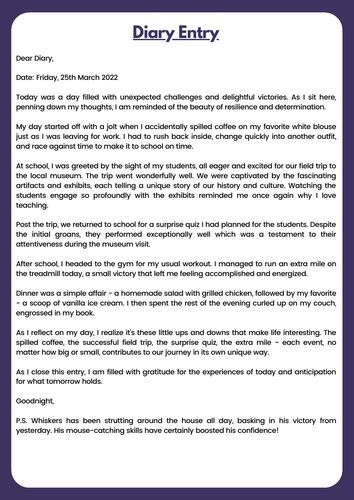 Image result for Diary Writing Examples