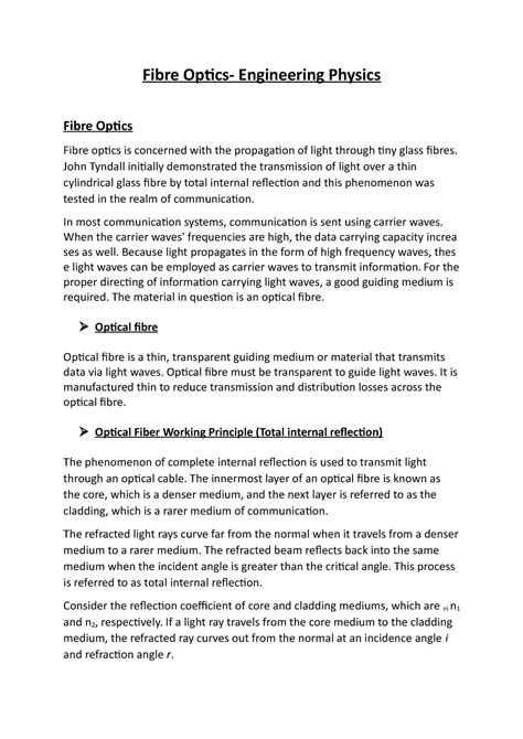 Fibre Optics- Engineering Physics- Lecture Notes- Module V - Fibre ...
