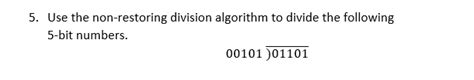 Image result for Solve Using Restoring Division Algorithm 19 5