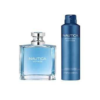 Nautica Voyage Eau de Toilette 100ml + Midnight Voyage Body Spray 170g ...