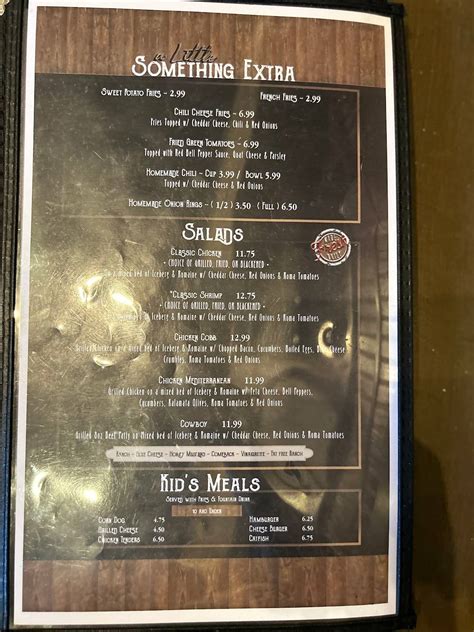 Menu at The Trace Grill restaurant, Ridgeland, 574 US-51 suite f