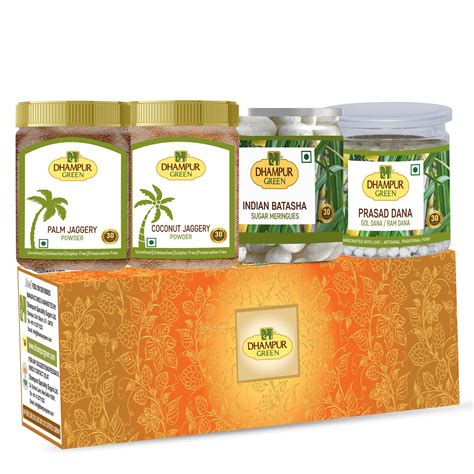 Palm & Coconut Jaggery with Batasha & Prasad Dana Combo – Dhampur Green