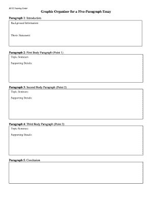 BCCC Tutoring Center Graphic Organizer for a Five-Paragraph - Blank ...